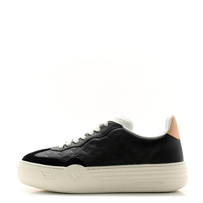 Louis Vuitton Calfskin Embossed LV Groovy Platform Sneakers 38 Black 1 of 7