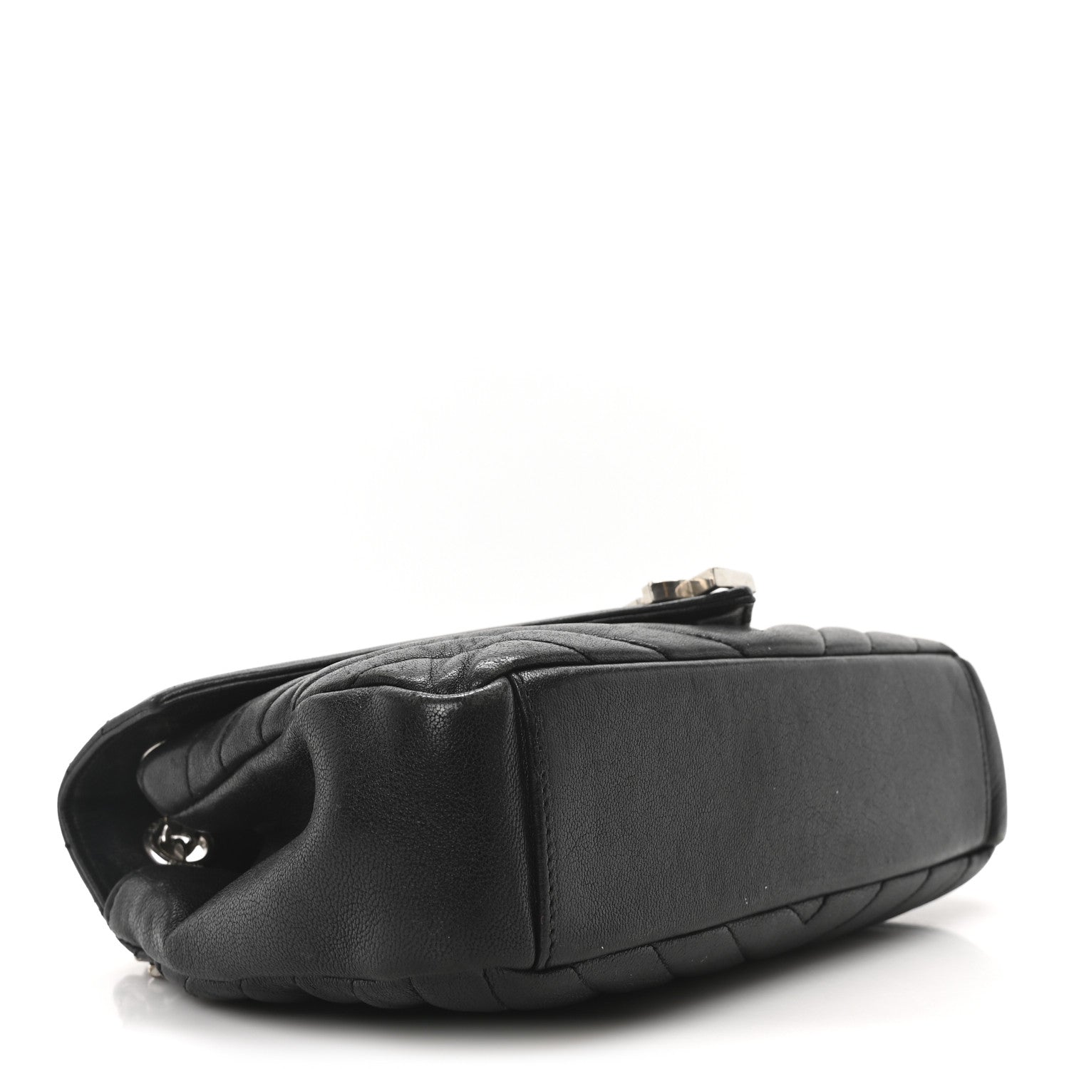 Saint Laurent Sheepskin Matelasse Medium Monogram College Punk Chain Satchel Black 4 of 10