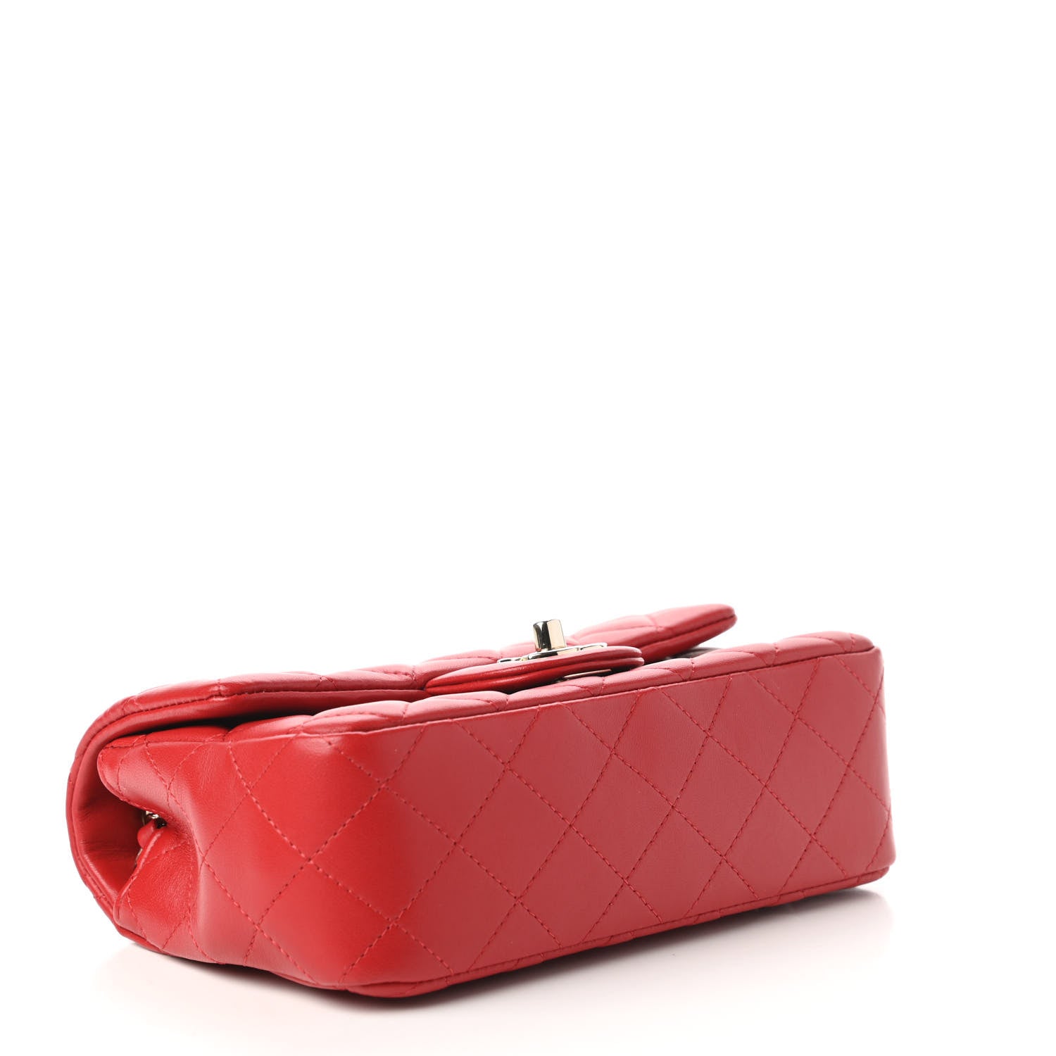 Chanel Lambskin Quilted Mini Rectangular Flap Red 4 of 11
