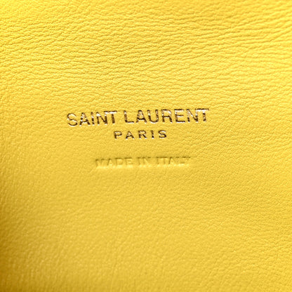 Saint Laurent Canvas Quilted Loulou Puffer Monogram Pouch Clutch Jaune Citron 8 of 10
