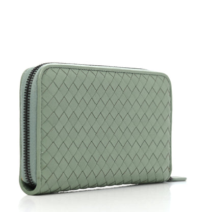 Bottega Veneta Nappa Intrecciato Zip Around Wallet Light Green 2 of 4