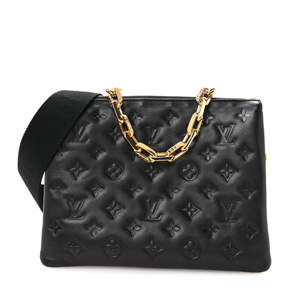 Louis Vuitton Lambskin Embossed Monogram Coussin PM Black 1 of 9