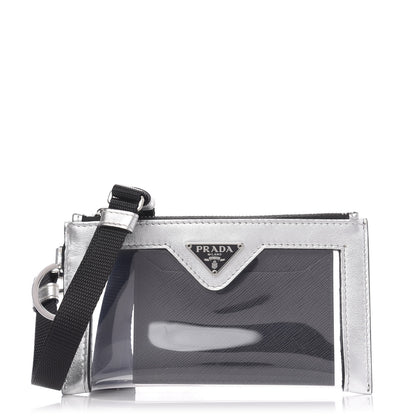 Prada Vernice Plexiglass Card Holder Argento 1 of 9