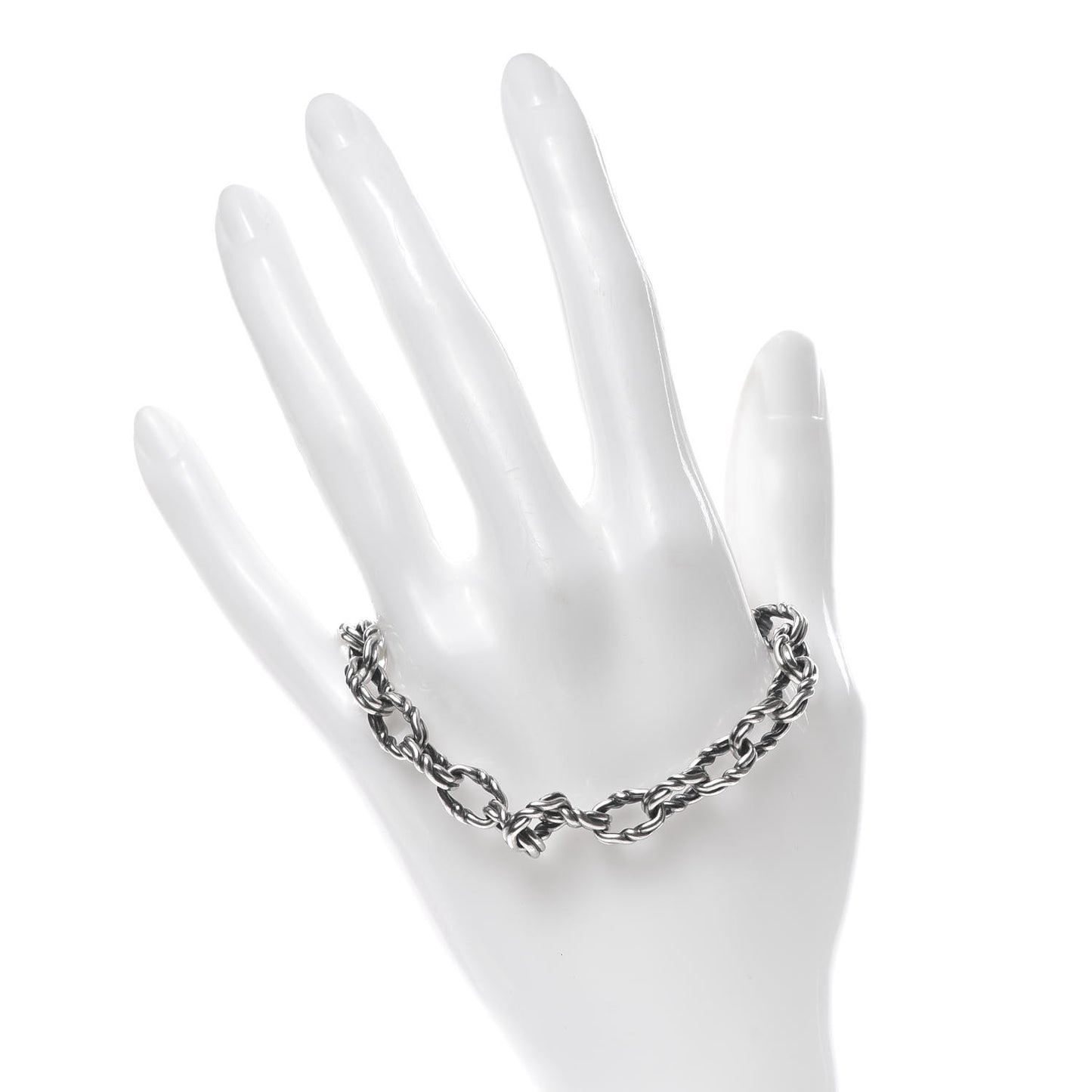 Sterling Silver 8mm Twist Link Chain Bracelet
