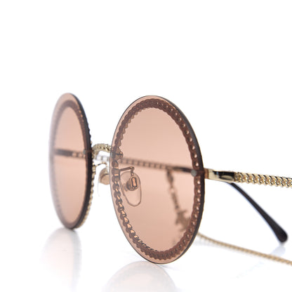 Chanel Chain Round Sunglasses 4245 Brown Gold 7 of 8