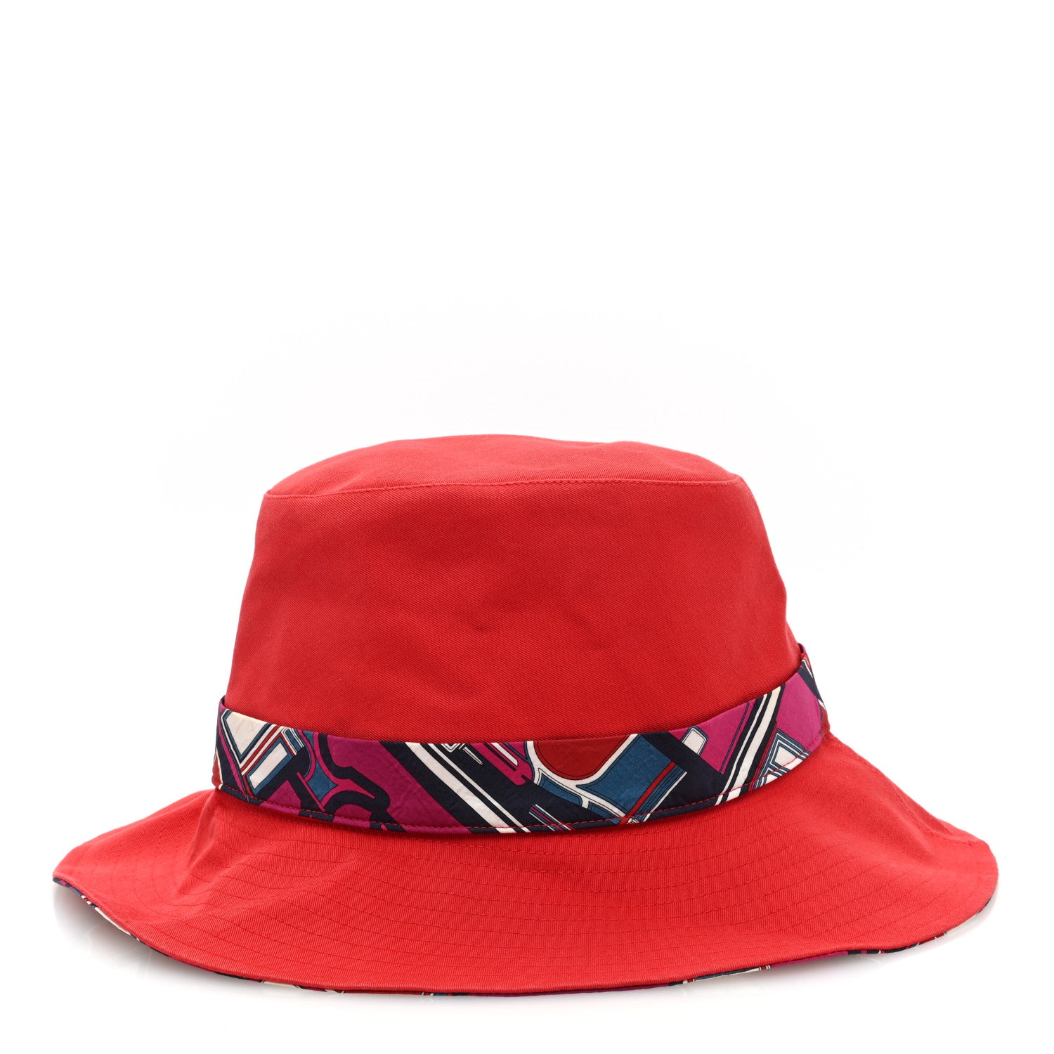 Hermes Cotton Twilly Bucket Hat 56 Red Multicolor 5 of 8