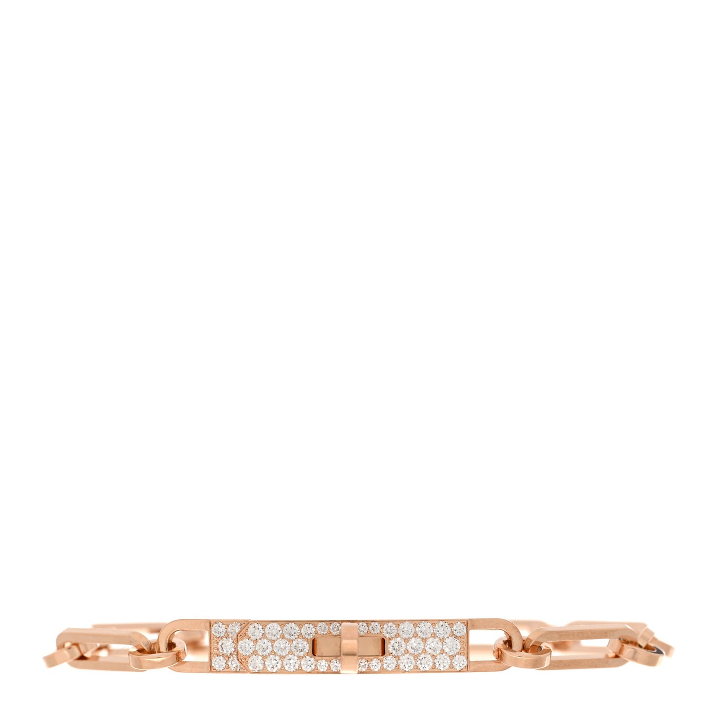 18K Rose Gold Diamond Pave PM Kelly Chaine Bracelet ST