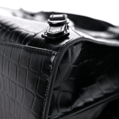 Balenciaga Semi Shiny Calfskin Crocodile Embossed Neo Classic Black Hardware S City Black 8 of 13