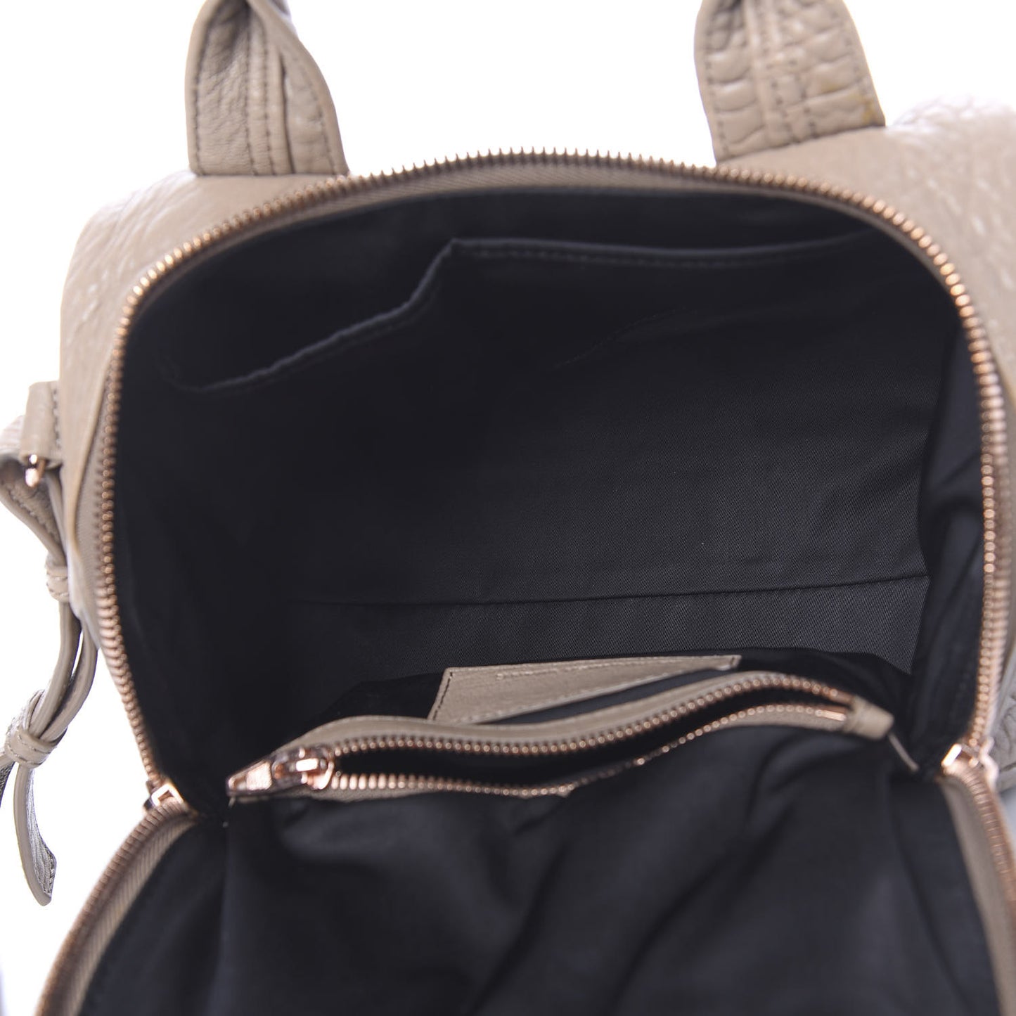 Pebbled Lambskin Rockie Latte Rose Gold Hardware