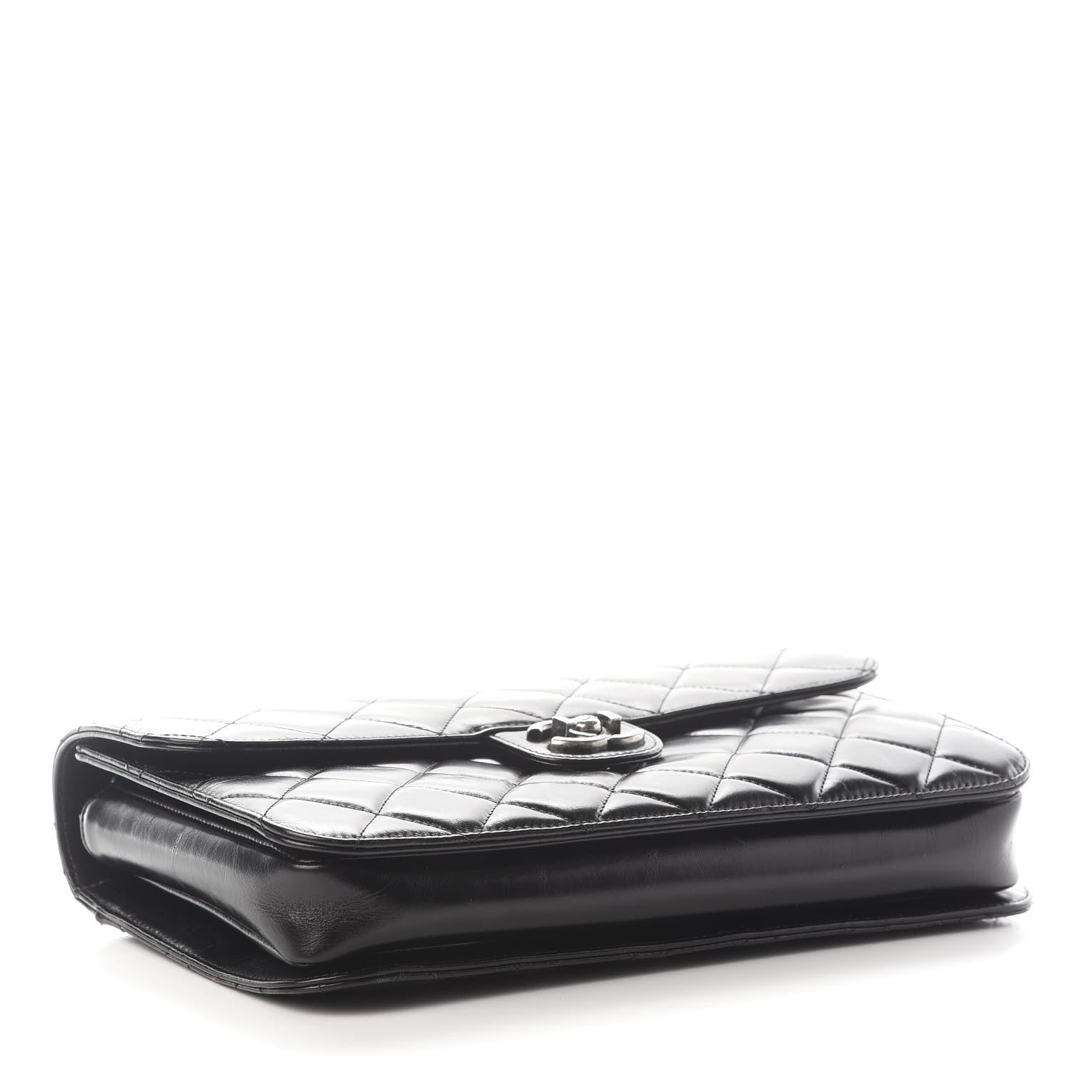 Chanel Glazed Calfskin Quilted Large Perfect Edge Flap Black 4 of 9