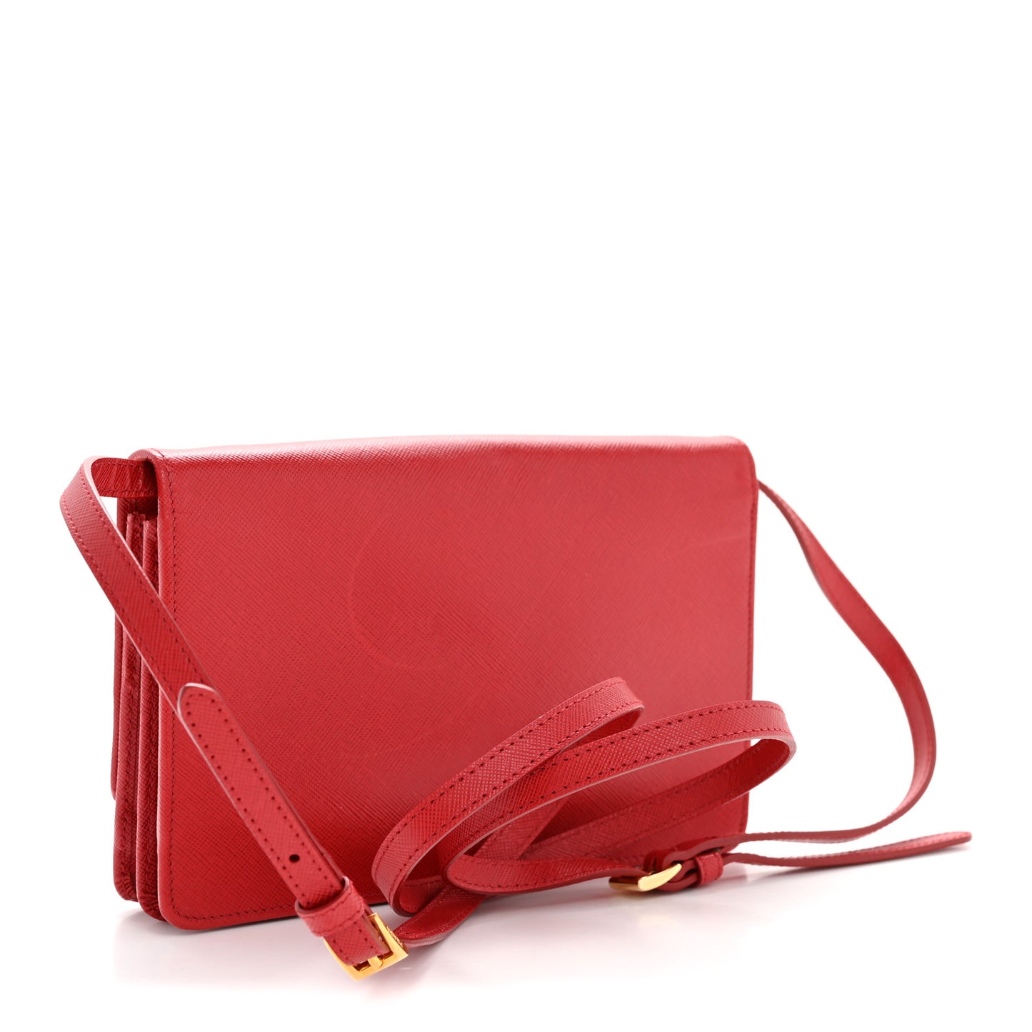 Saffiano Metal Flap Wallet With Strap Fuoco