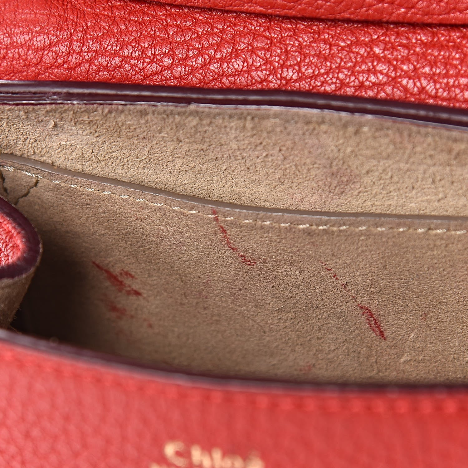 Chloe Grained Lambskin Nano Drew Shoulder Bag Intense Red 7 of 12