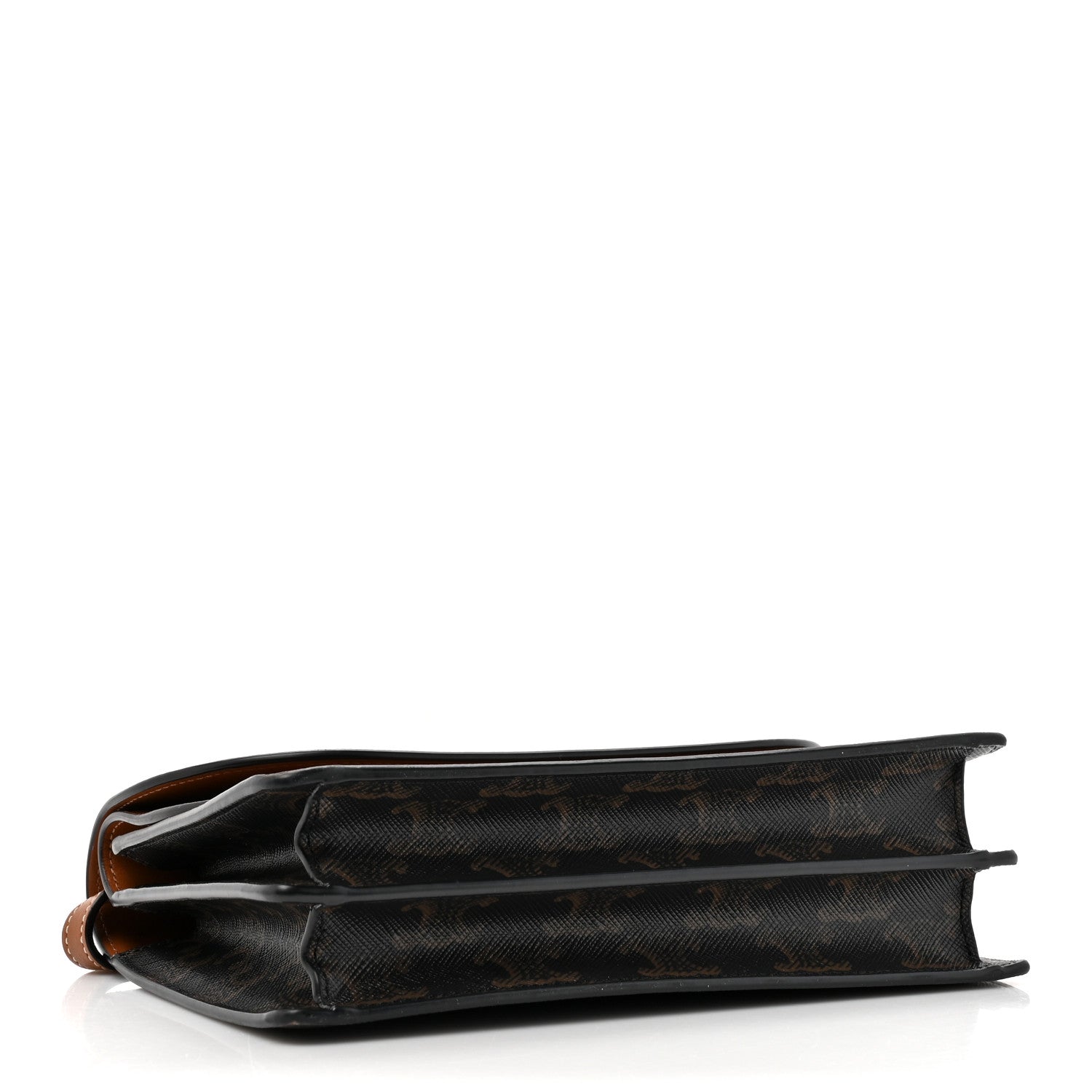 Celine Triomphe Canvas Lambskin Wallet On Strap Tan 4 of 15