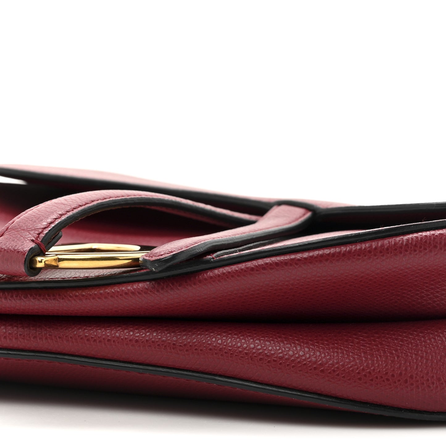 Grained Calfskin Saddle Bag Red