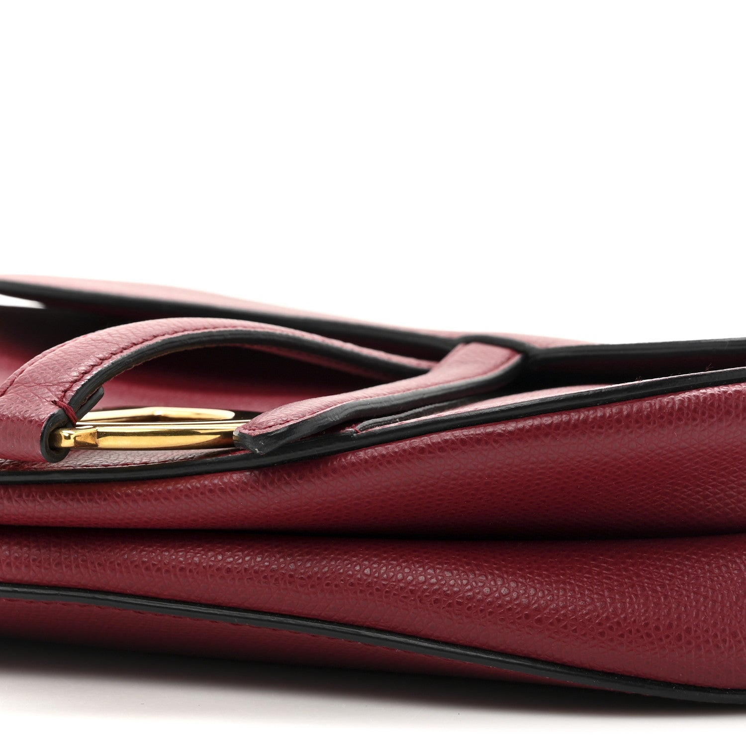 Christian Dior Grained Calfskin Saddle Bag Red 9 of 13