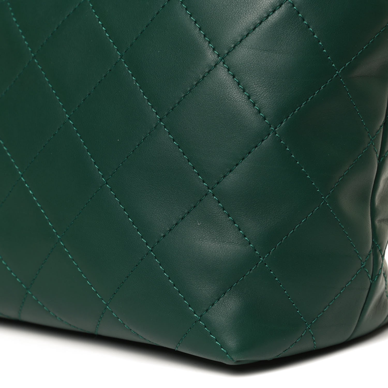 Chanel Calfskin Quilted Large Shopping In Chains Tote Green 11 of 14