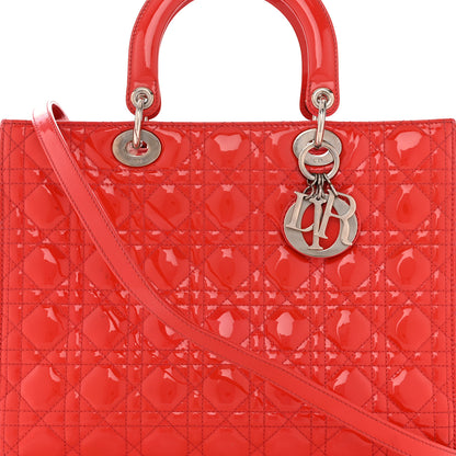 Christian Dior Patent Cannage Large Lady Dior Red 8 of 18