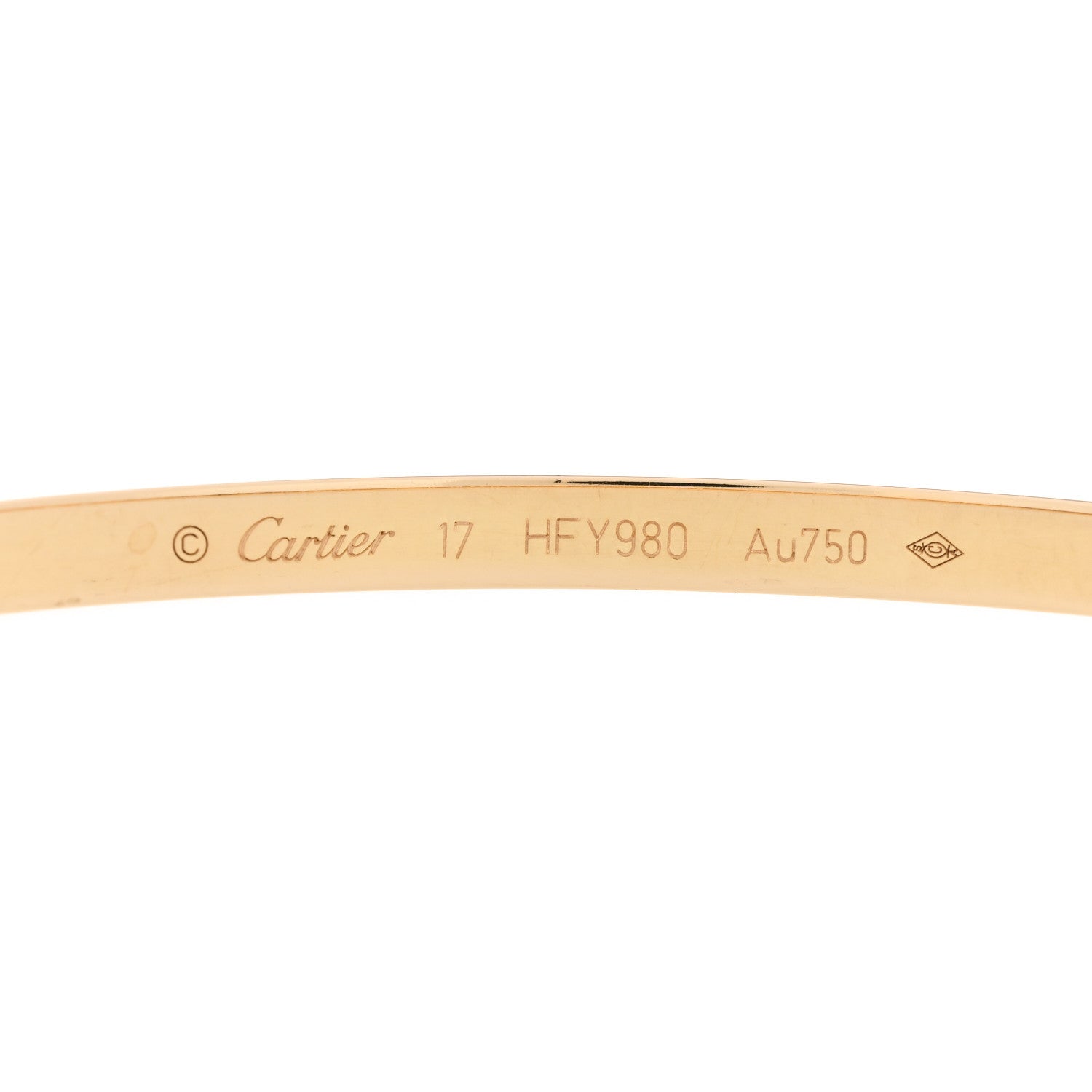 Cartier 18K Yellow Gold Small LOVE Bracelet 17 7 of 8