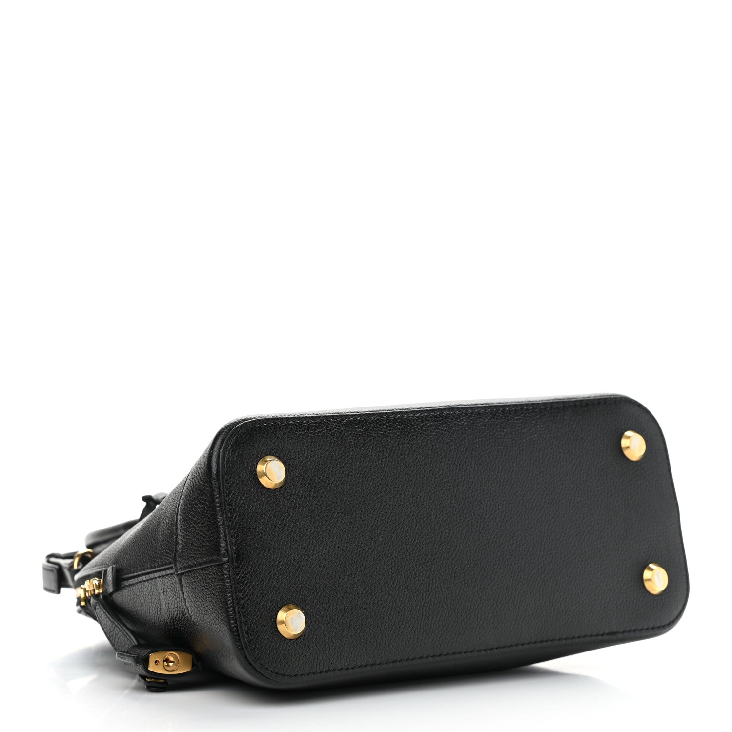 Balenciaga Grained Calfskin Logo S Ville Top Handle Bag Black White 4 of 10
