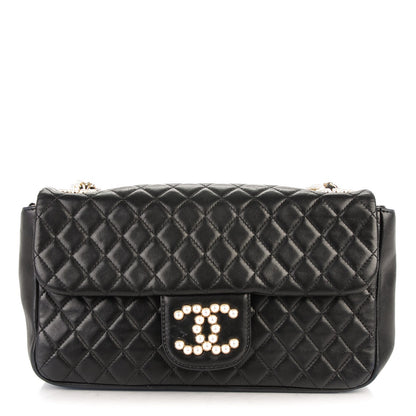 Chanel Lambskin Quilted Medium Westminster Pearl Flap Black 1 of 7