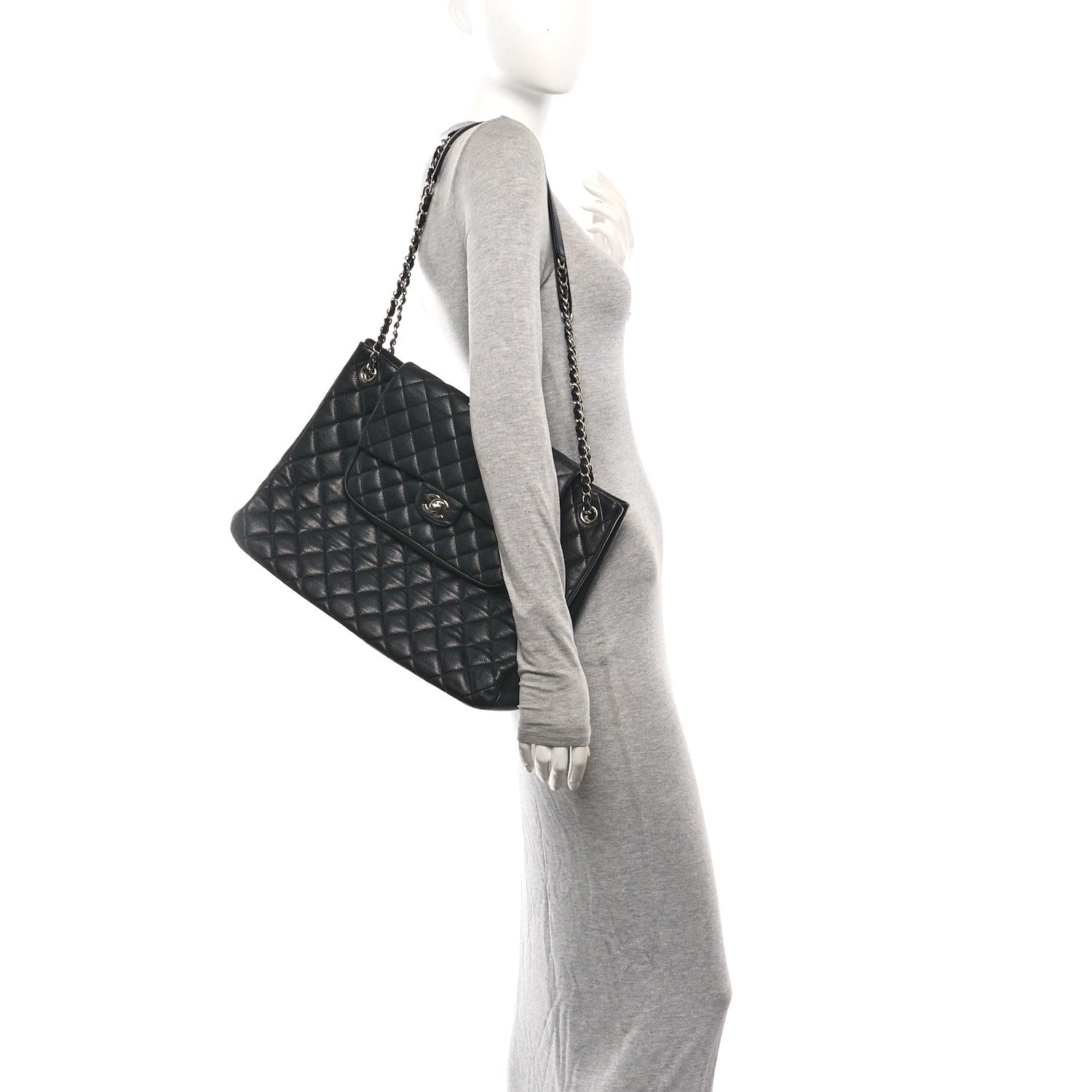 Chanel Caviar Quilted Flap Tote Black 2 of 10