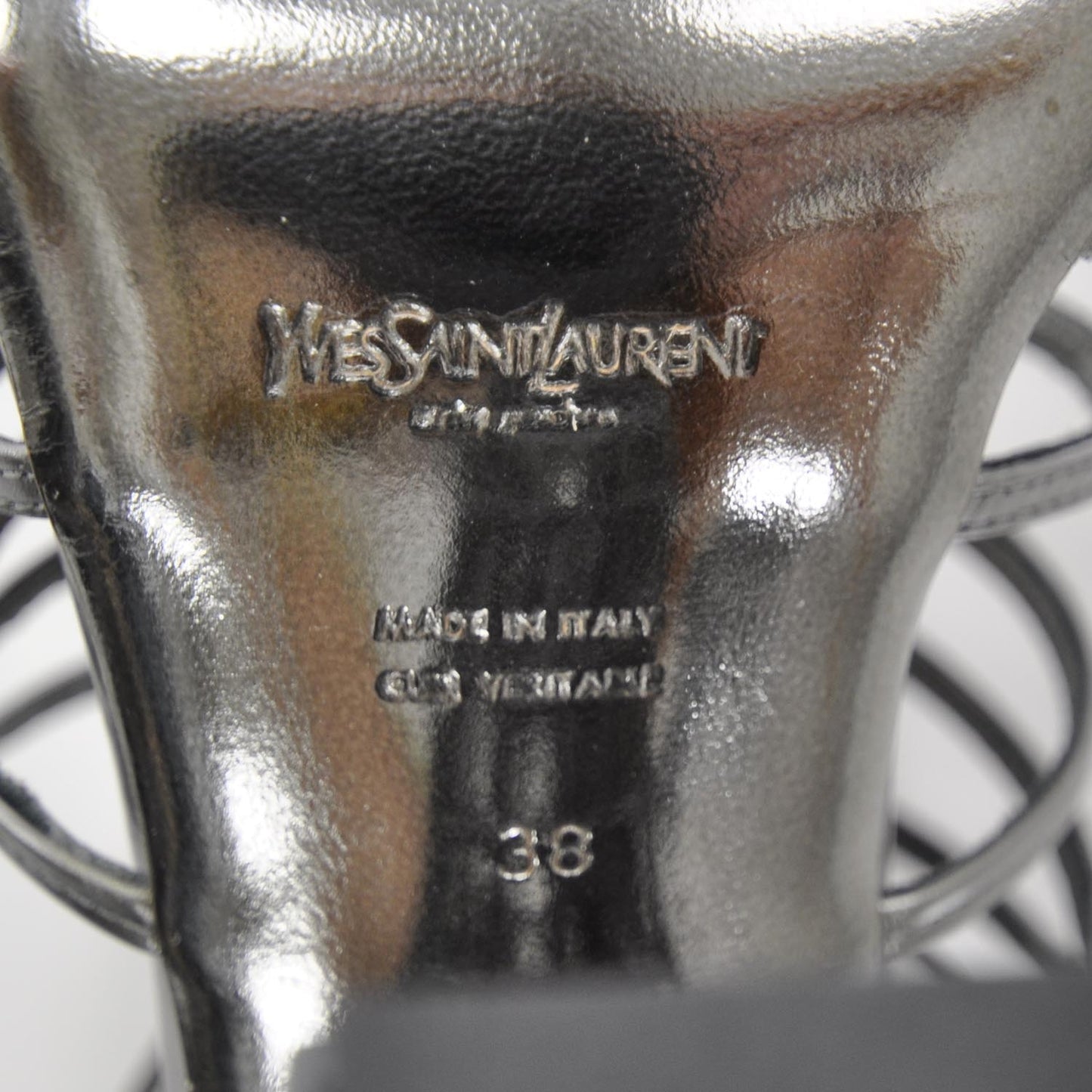 Leather Cage Booties 38 Anthracite