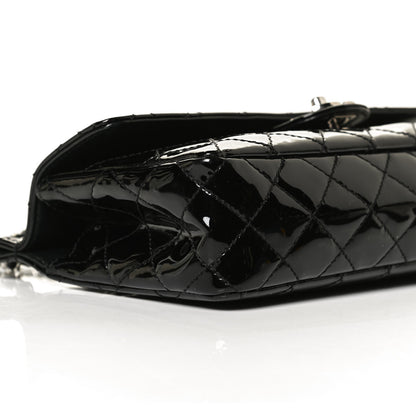 Chanel Patent Quilted Jumbo Diagonal CC Flap Black 9 of 12