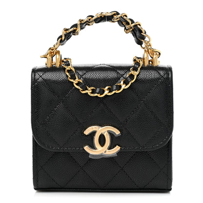 Chanel Caviar Quilted Coco First Clutch With Chain Black 1 of 8