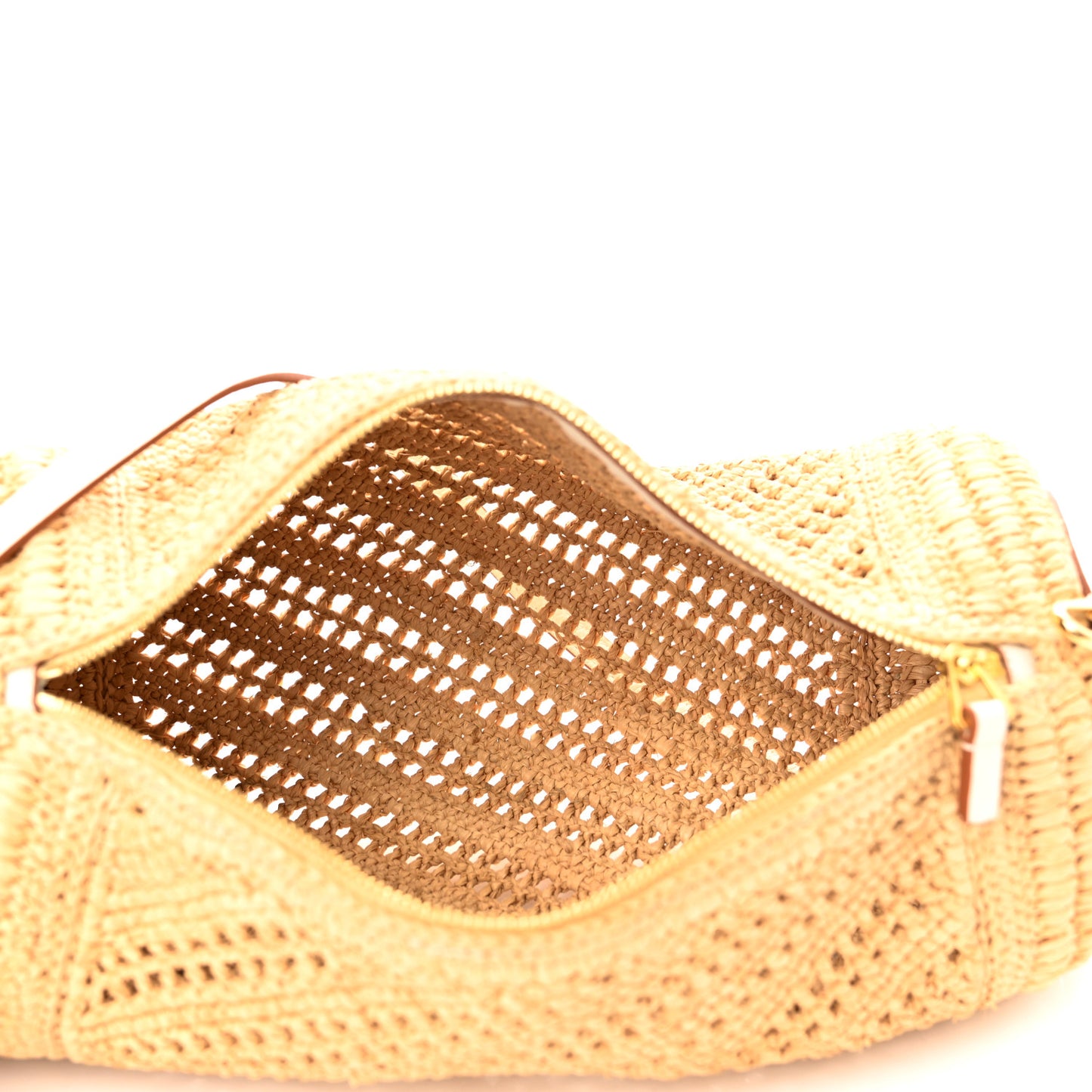Raffia Paula's Ibiza Bracelet Pouch Natural White