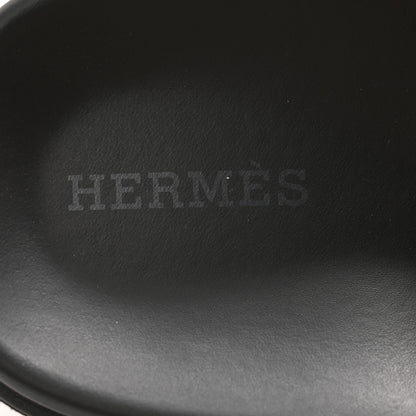 Hermes Suede Goatskin Womens Chypre Sandals 39 Brun Fume Black 6 of 11
