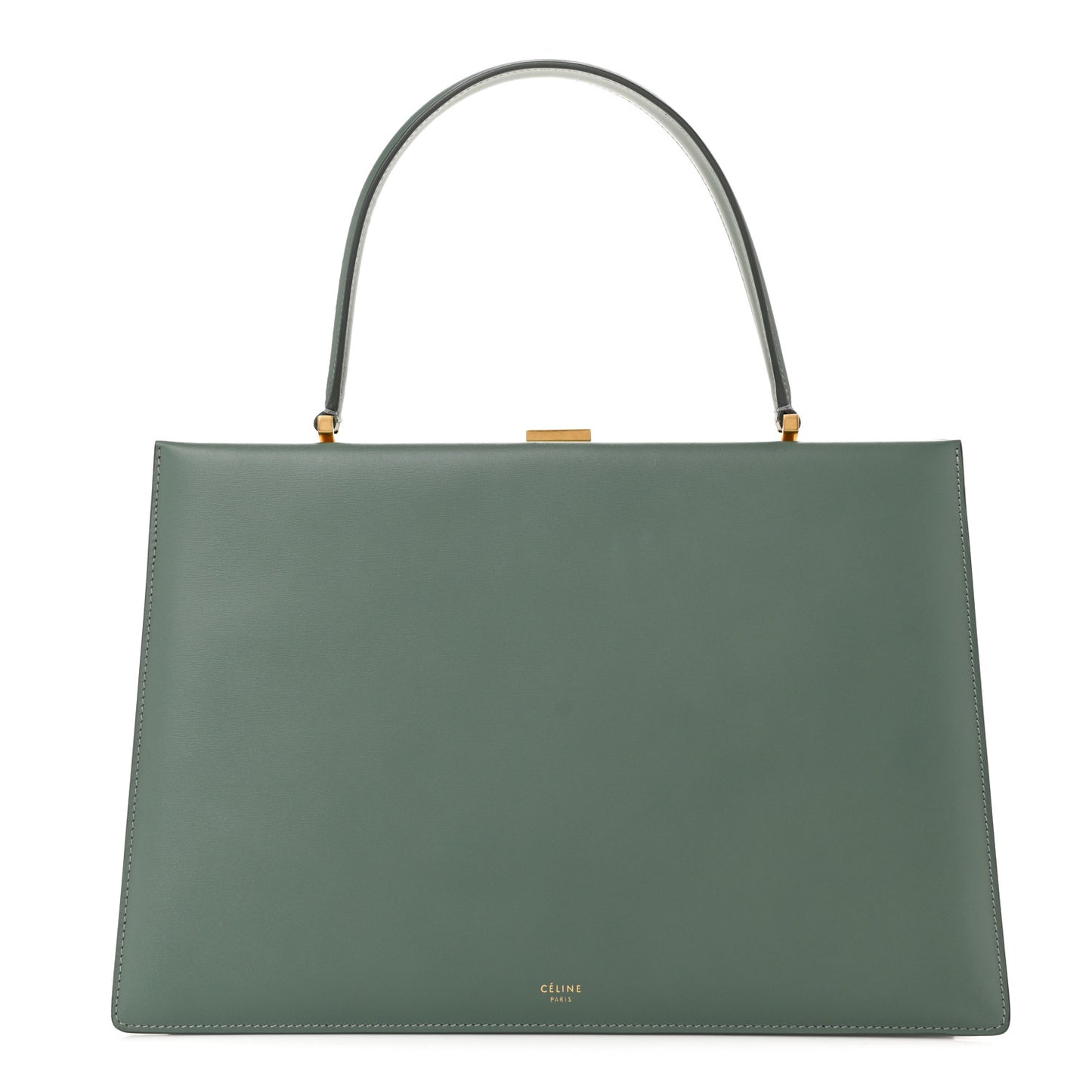 Box Calfskin Medium Clasp Bag Light Green