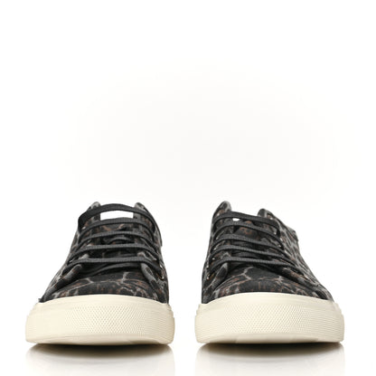 Saint Laurent Canvas Leopard Print Malibu Low Top Sneaker 40 Black 2 of 7