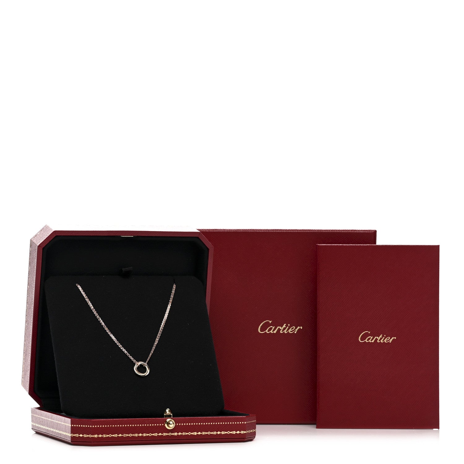 Cartier 18K Pink Yellow White Gold Trinity Double Chain Pendant Necklace 5 of 5