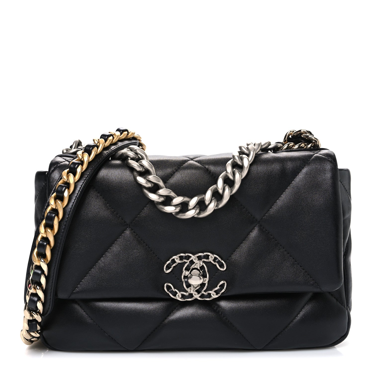 Chanel Lambskin Quilted Medium Chanel 19 Flap Black 1 of 10