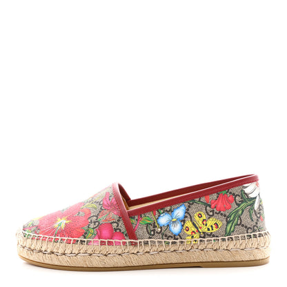 Gucci GG Supreme Monogram Tian Womens Espadrilles 36.5 Beige Ebony Multicolor Rosso 1 of 13