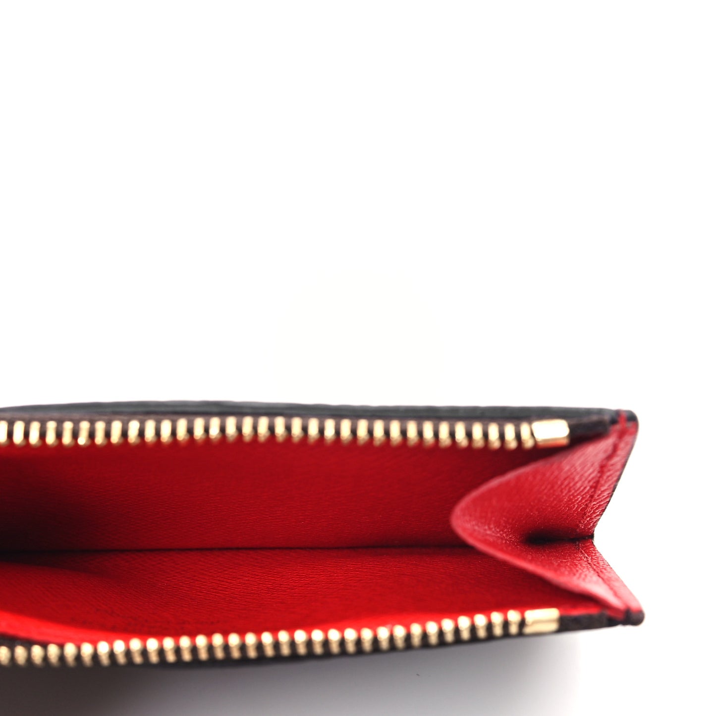 Monogram Zipped Romy Card Holder Red