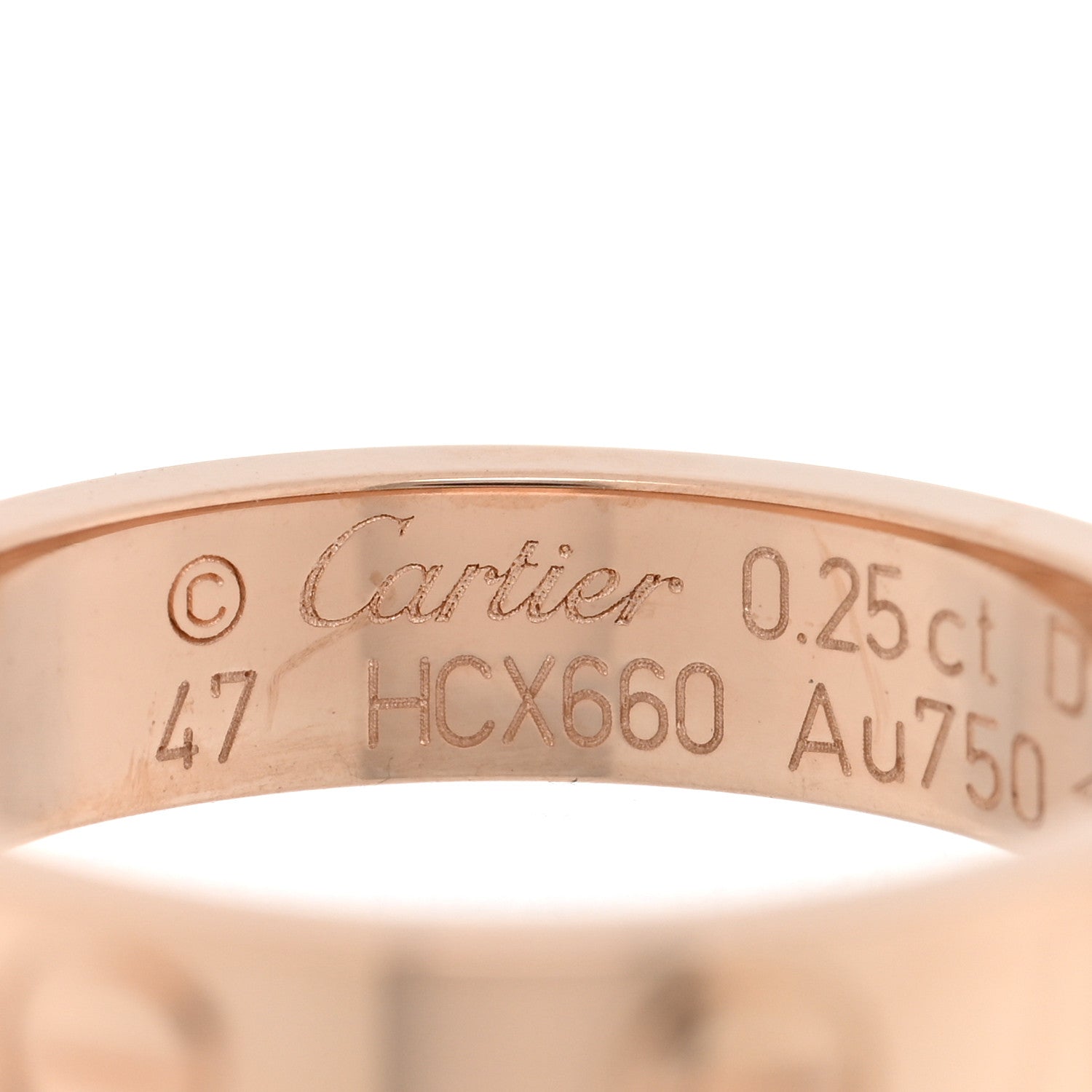 Cartier 18K Pink Gold Diamond .25ct LOVE Solitaire Engagement Ring 47 4 4 of 5