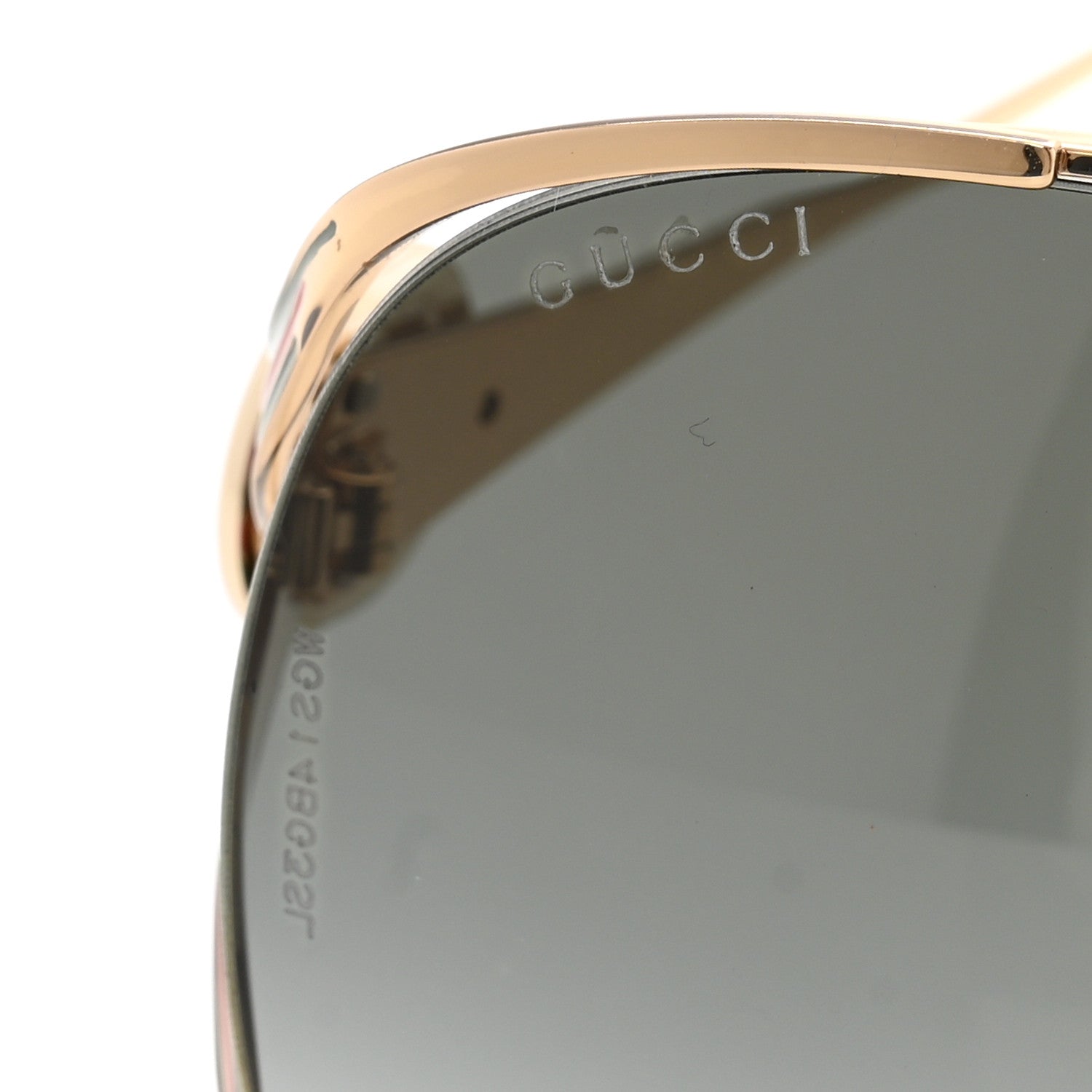 Gucci Metal Oversized Round Frame GG0225S Sunglasses Gold 8 of 9
