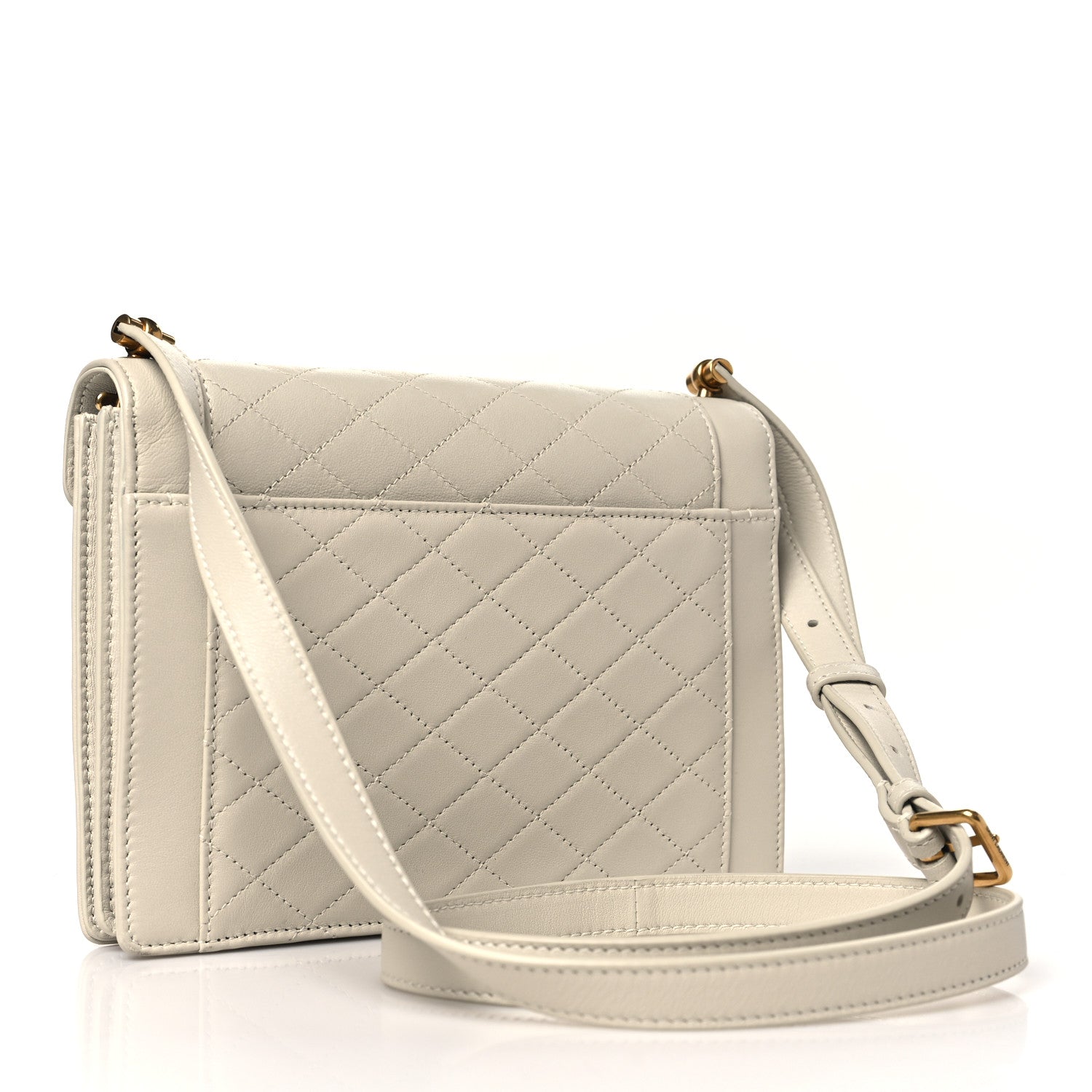 Saint Laurent Lambskin Quilted Mini Gaby Satchel Blanc Vintage 3 of 10