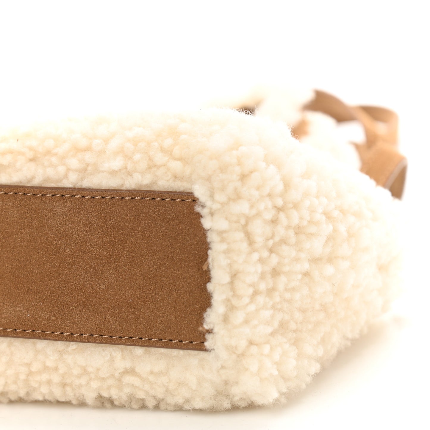 X UGG Suede Shearling Reverse Small Shopping Bag Natural