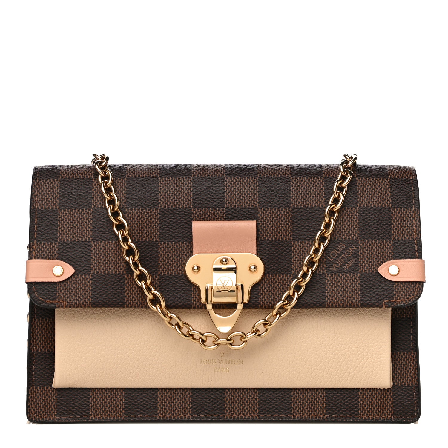 Louis Vuitton Damier Ebene Vavin Chain Wallet Creme 1 of 11
