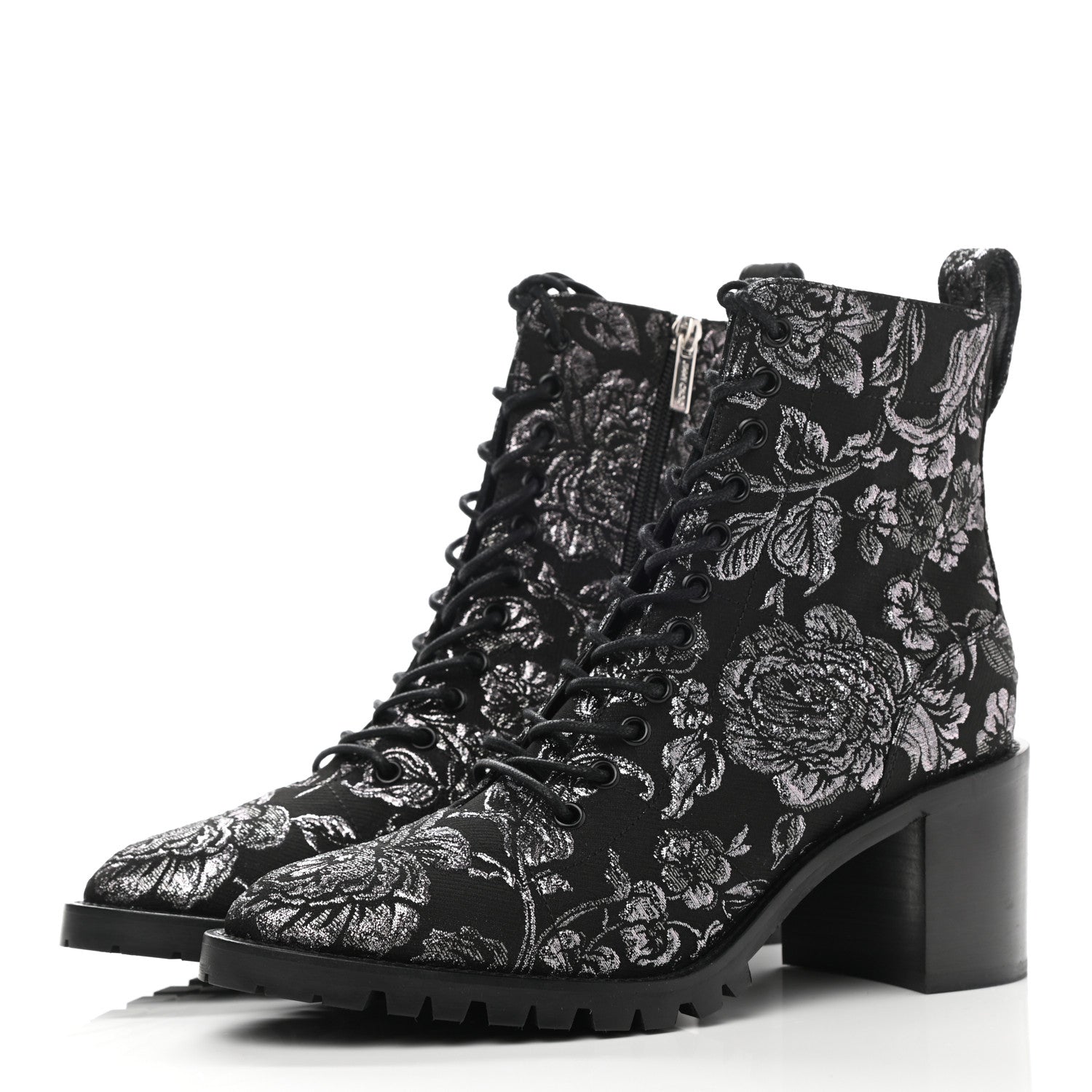 Jimmy Choo Brocade Cruz 65 Ankle Booties 40.5 Steel Black 6 of 10