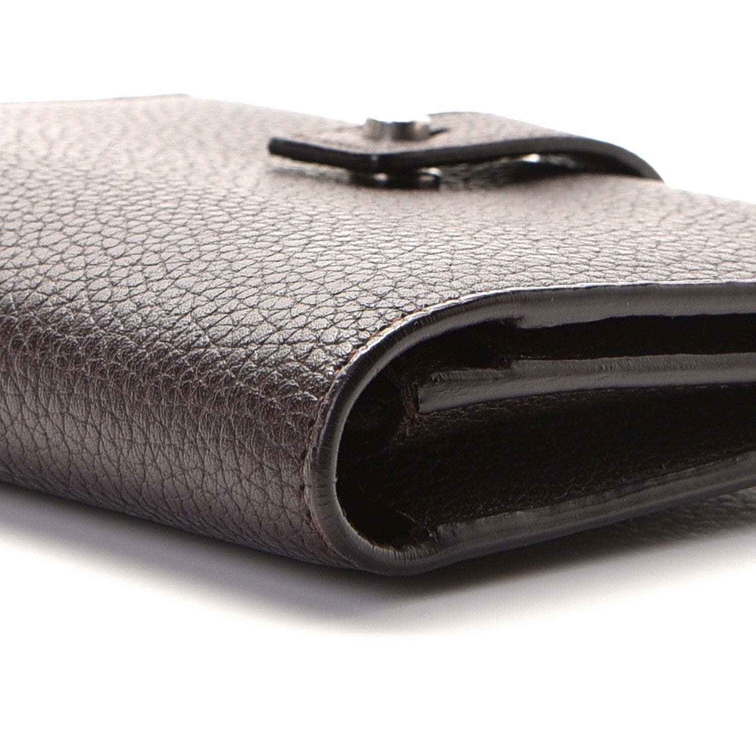 Saint Laurent Grained Calfskin Sac De Jour Compact Wallet Black Tulipe 5 of 9