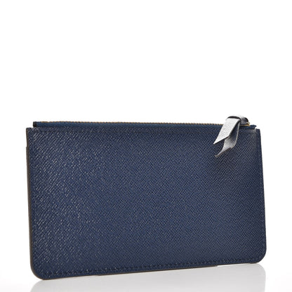 Louis Vuitton Calfskin Jeanne Wallet Zippered Insert Dark Blue 3 of 6