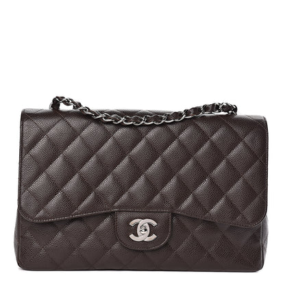 Chanel Caviar Quilted Jumbo Single Flap Dark Brown 1 of 13