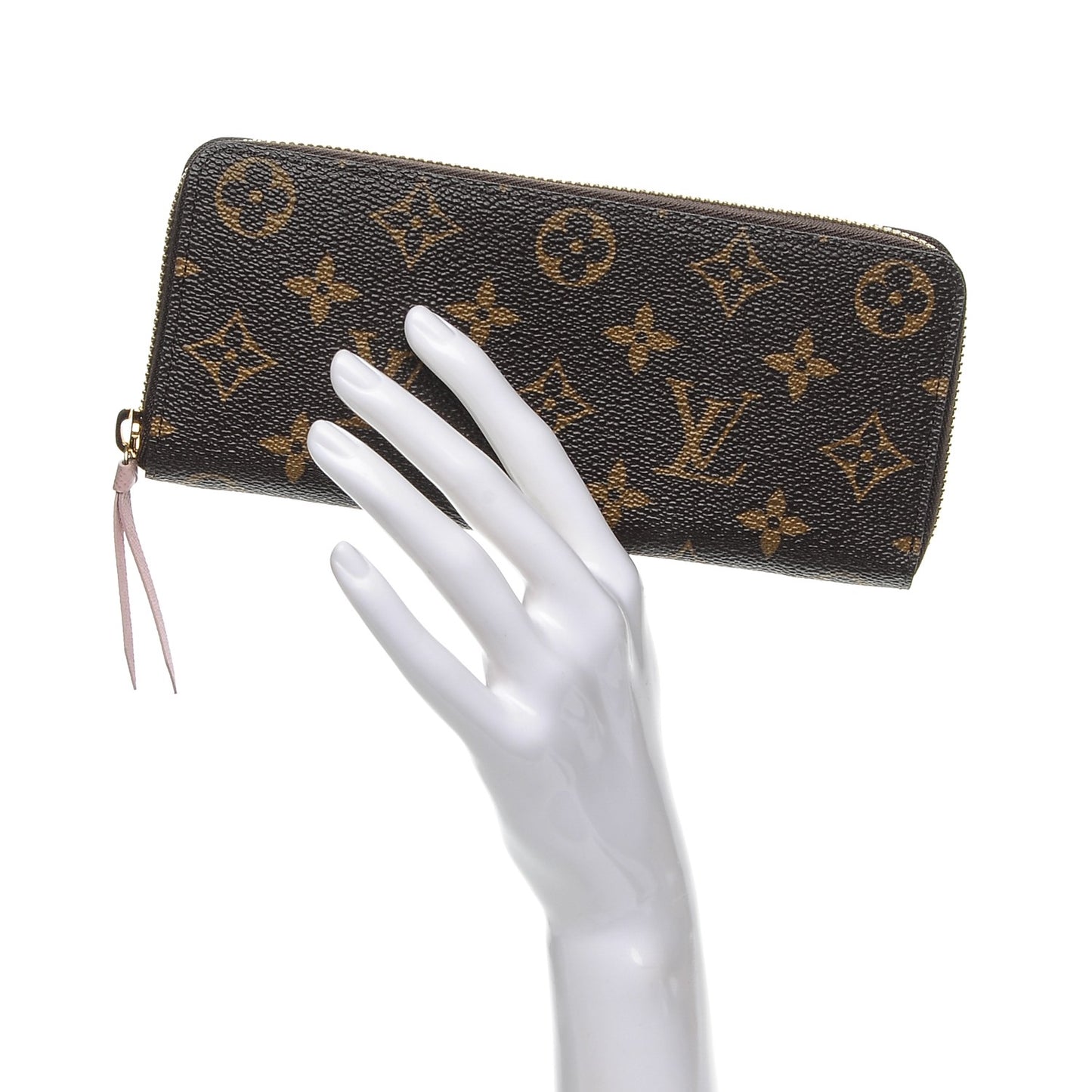 Monogram Clemence Wallet Rose Ballerine