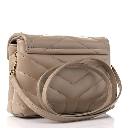 Saint Laurent Calfskin Y Quilted Monogram Toy Loulou Crossbody Bag Dark Beige 4 of 10