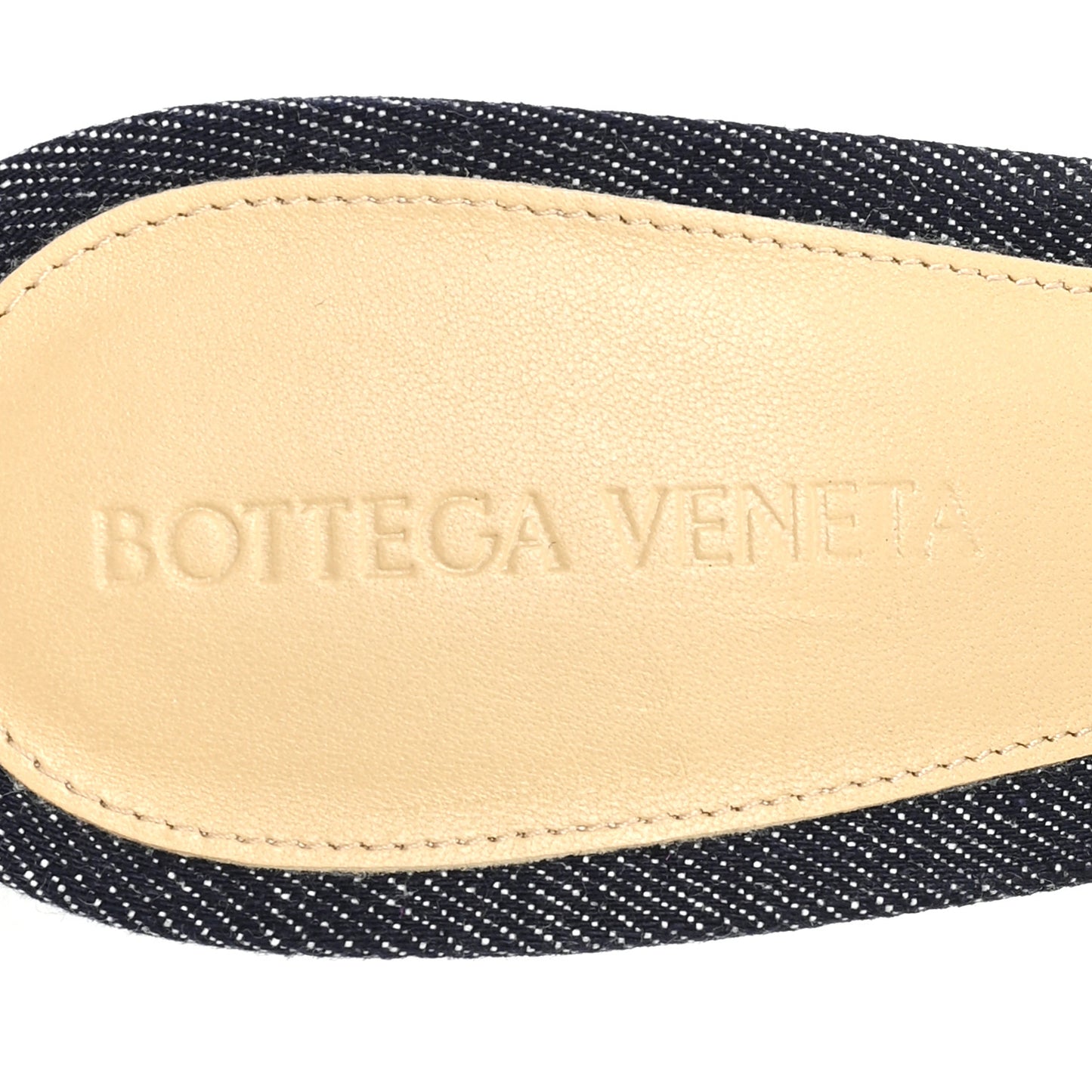 Denim Matelasse Padded Mule Sandals 40 Indigo
