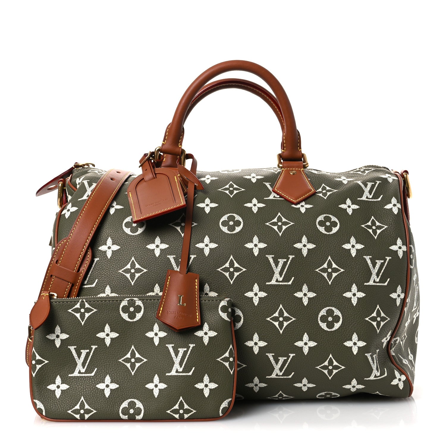 Louis Vuitton Calfskin Monogram Speedy P9 Bandouliere 40 Green Sancha 2 of 11