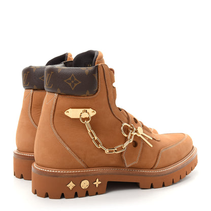 Louis Vuitton Suede Calfskin Monogram Mens Creeper Ankle Boots 9.5 Beige 4 of 11